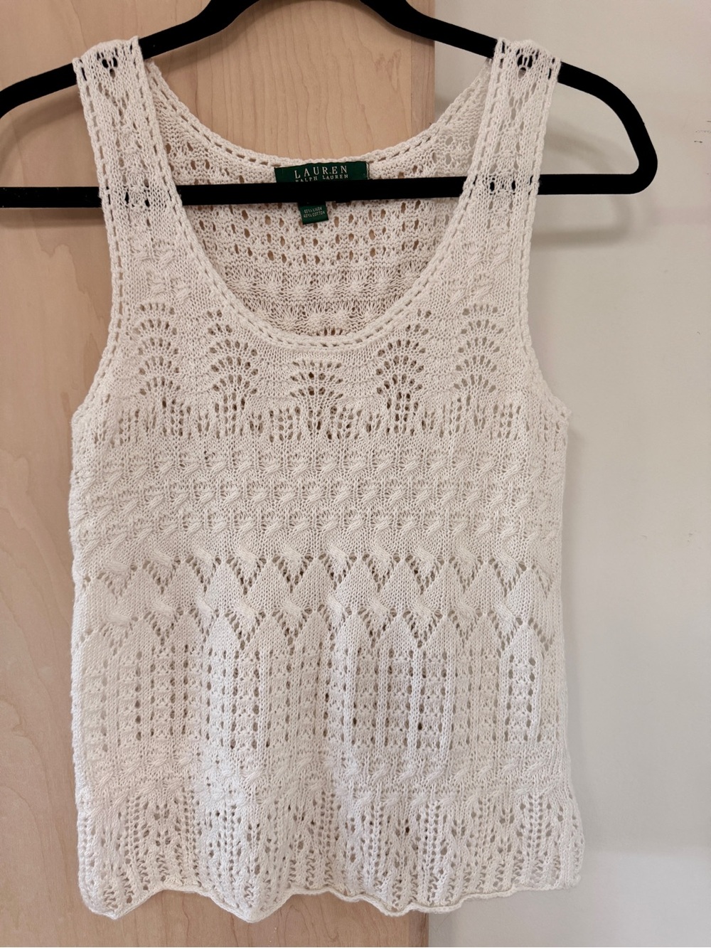 Ralph Lauren White Knit Sleeveless Top
